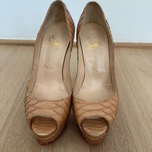Christian Louboutin Snakeskin Lady Peep